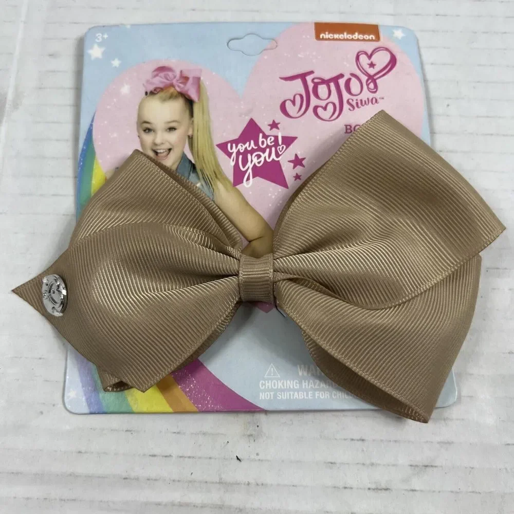Nickelodeon JoJo Siwa Girls Signature Collection Basic Hair Bow Clip Taupe Tan